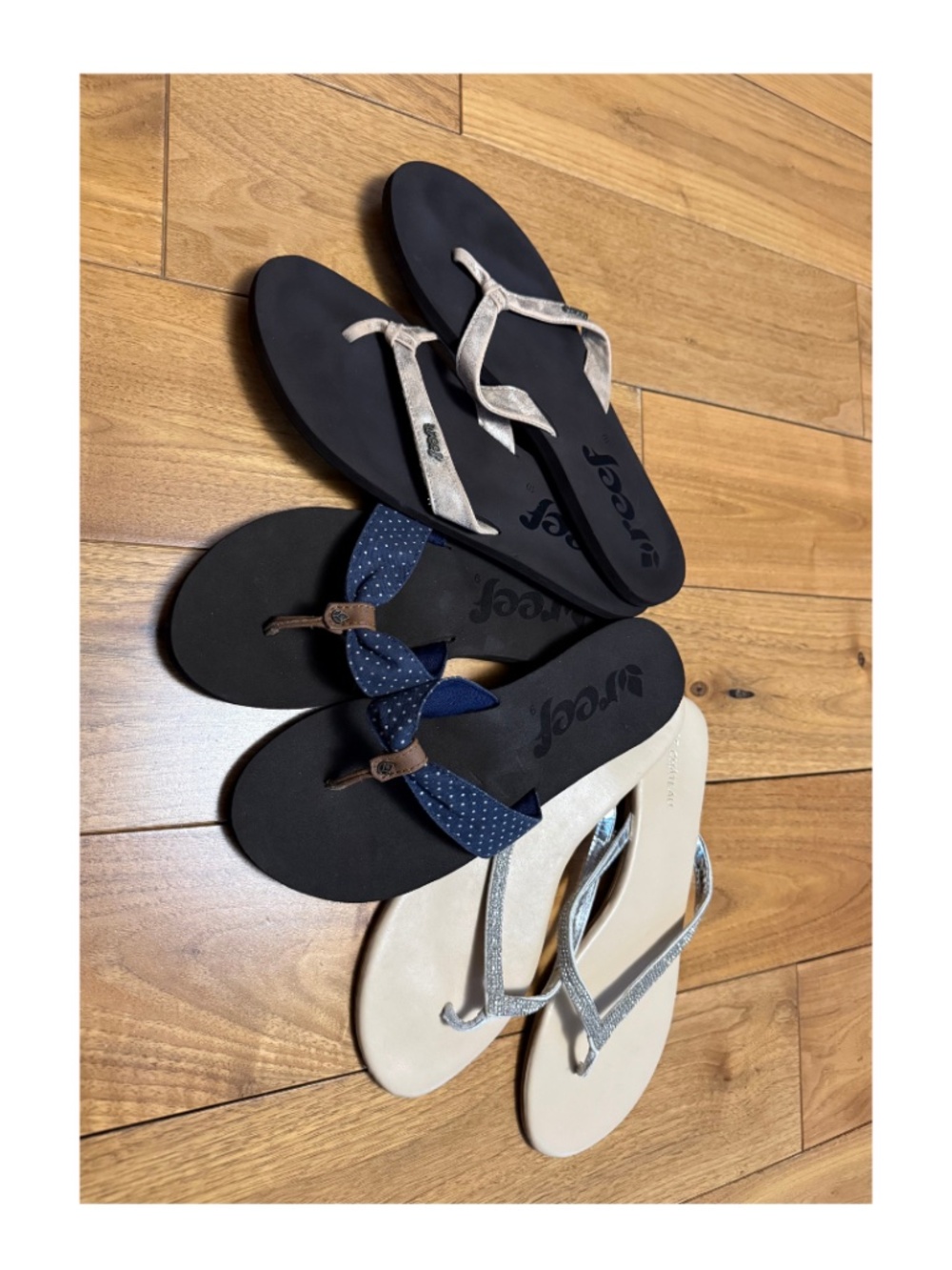 Summer Sandal Bundle 3 Pairs (Reef + Le Château) Women's 9–10 (Fits Size 9-10)